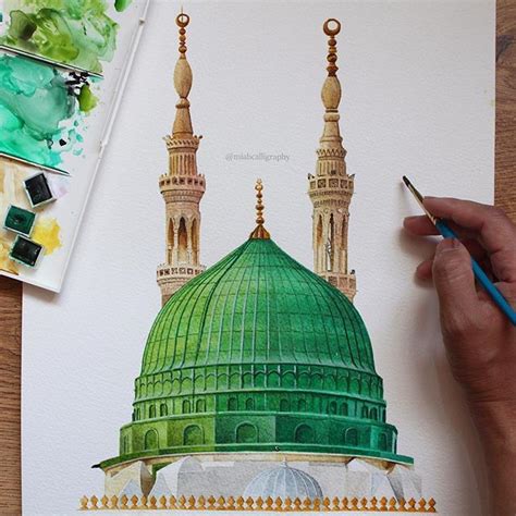 Masjid nabawi adalah masjid kedua yang dibangun oleh nabi muhammad, setelah masjid quba yang didirikan dalam perjalanan hijrah dia dari makkah ke madinah. madina | Islamic paintings, Islamic artwork, Islamic art