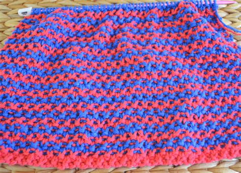 Two Color Moss Stitch Washcloth Knitting Pattern Knitting