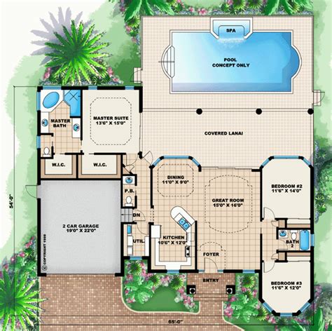 Mediterranean House Plan Chp 46835 At Florida