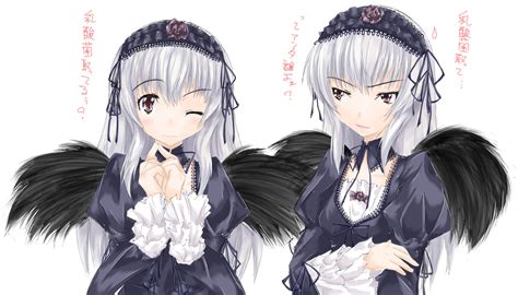 Abubu Suigintou Rozen Maiden Silver Hair Translation Request 00s 1girl Dual Persona Pink