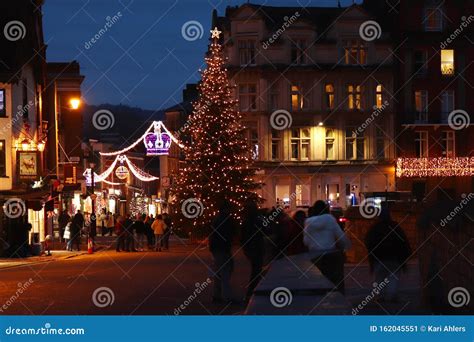 Christmas Tree And Decorations In Windsor England Editorial Photo