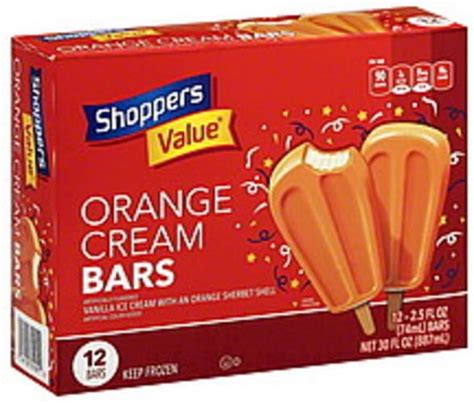 Shoppers Value Orange Cream Bars 12 Ea Nutrition Information Innit