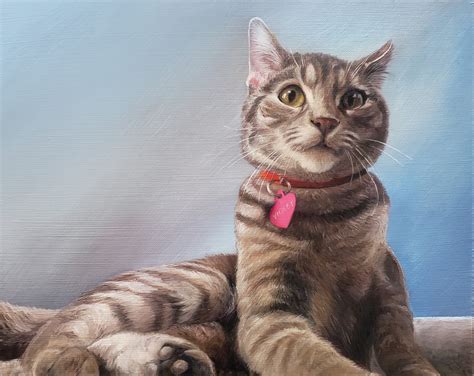 Cat Portrait Oil Painting Pet Portrait Cat Painting Tabby Cat Art