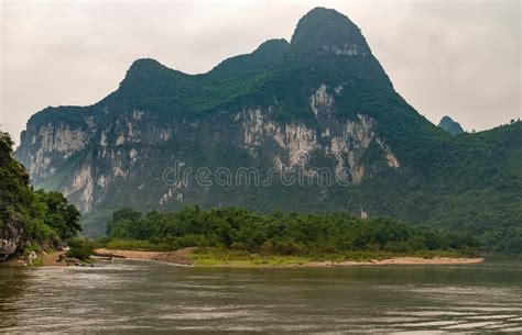 Massive Karst Mountain Along Li River In Guilin China Stock Photo