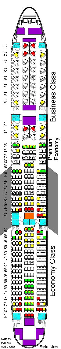 Cathay Pacific A350 Seat Map Cathay Pacific Airbus A350 900 Seating