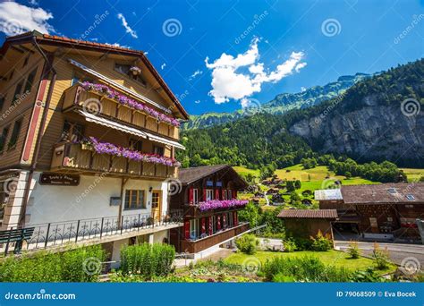 Lauterbrunnen Swiss Mountain Resort Jungfrau Region Editorial Image