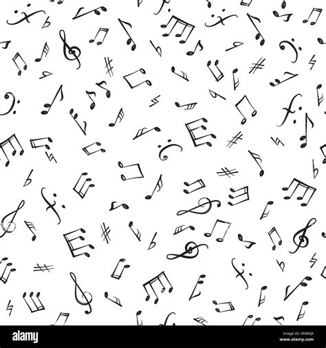 Music Notes And Elements Seamless Pattern Musical Tiling Background