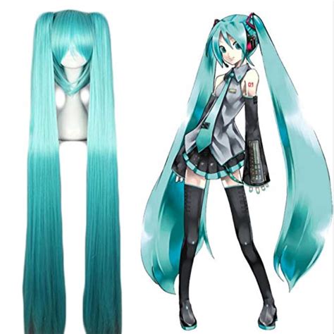 vocaloid cosplay wig hatsune miku costume play wigs halloween party anime game hair 120cm