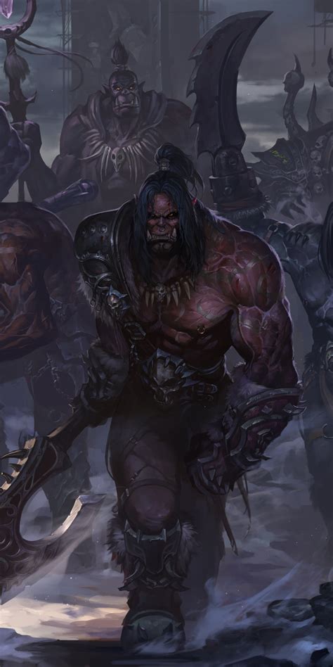 Download Wallpaper 1080x2160 World Of Warcraft Orks Warrior Art