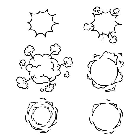 Hand Drawn Doodle Explosion Animation Exploding Effect Frames