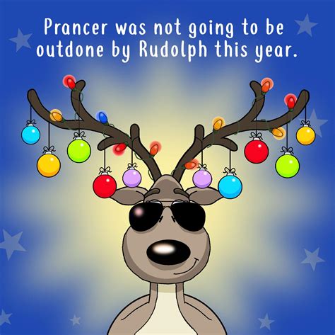 Buy Twizlermerry Christmas Card With Prancer Upstaging Funny