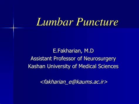 Ppt Lumbar Puncture Powerpoint Presentation Id3060338