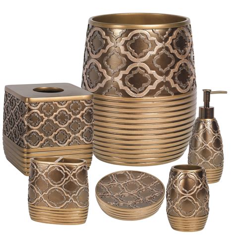 Get bathroom accessories from target to save money and time. Popular Bath Spindle Gold Collection 6 Piece Bathroom ...