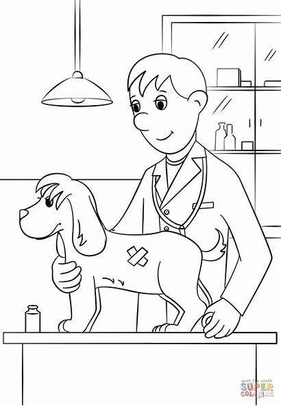 Coloring Veterinarian Pages Drawing Labor Printable Pet