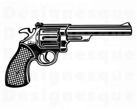 Pistol Svg Clipart Png Eps Revolver Files For Cricut Dxf Weapon Svg