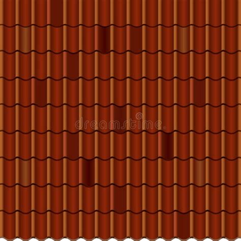 Red Corrugated Tile Vector Element Of Roof Ceramic Tiles Fragment Of