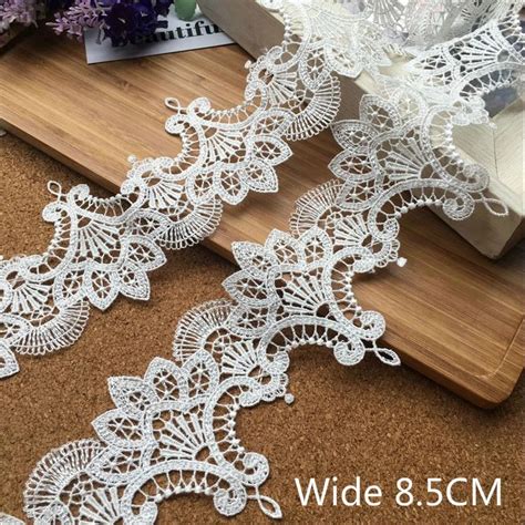 85cm Wide Luxury White Water Soluble Lace Exquisite Embroidered