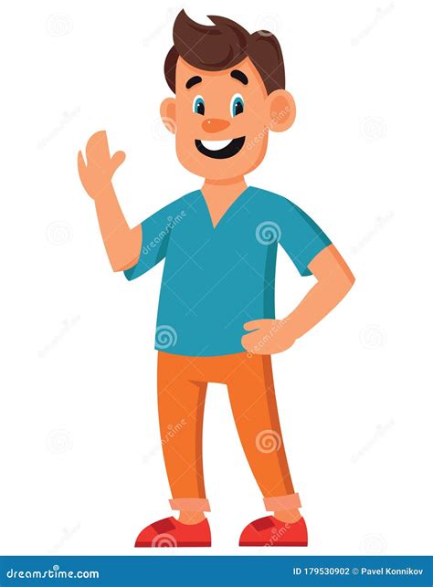 Smiling Man In Cartoon Style Stock Vector Illustration Of Vector