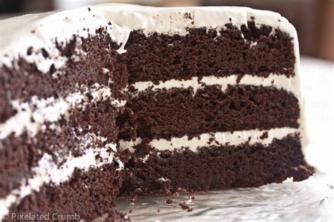 Three Layer Chocolate Cake With Marshmallow Frosting