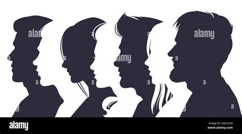 Male And Female Profile Faces Silhouettes Human Faces Overlay Images