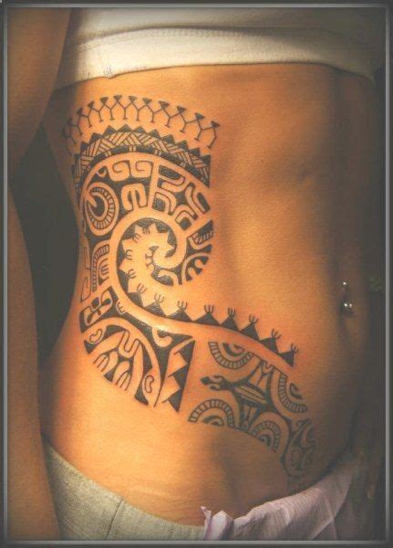 Tribal Side Tattoos Side Lower Stomach Tattoo Of Maori Marquesas
