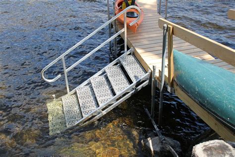 Aluminum Dock Stairs Great Northern Docks Open Frame Structure And Porous Treads Let Waves