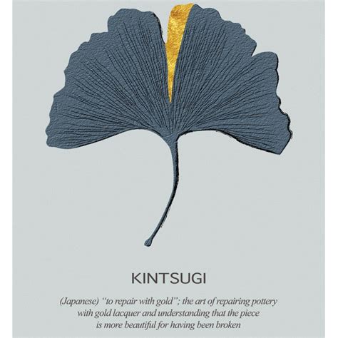 Ginkgo Leaf Kintsugi Poster Kintsugi Print Kinstukuroi Art Etsy Uk