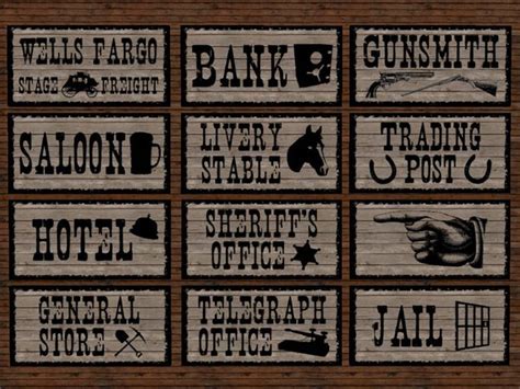 Western Saloon Signs Re Old West Signs Bundle 12 Total Western