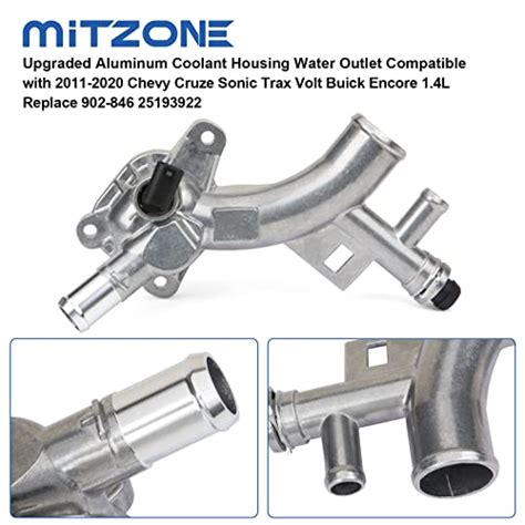 Mitzone Upgraded Aluminum Coolant Housing Water Outlet Compatible With