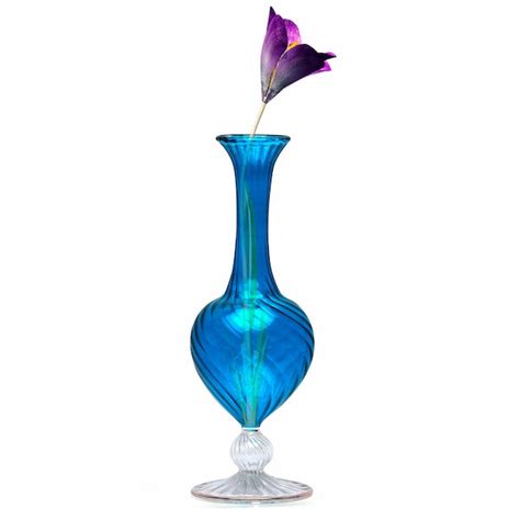 Blue Glass Vase Etsy