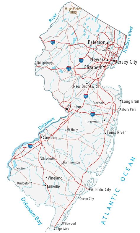Map Of New Jersey Cities And Roads Gis Geography