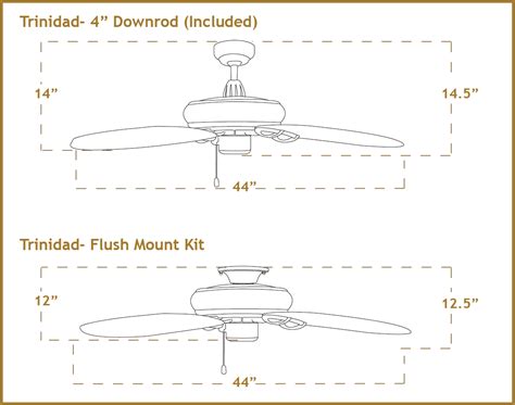 To determine the proper fan size for your project, you'll need to measure the width and length of the room. 44 inch Trinidad Small Outdoor Ceiling Fan