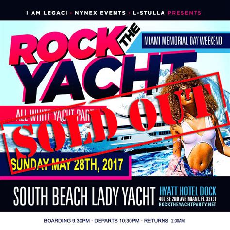 Interviews with various people during the memorial day weekend street party in miami. Tickets for ROCK THE YACHT 2017 MIAMI MEMORIAL DAY WEEKEND ...