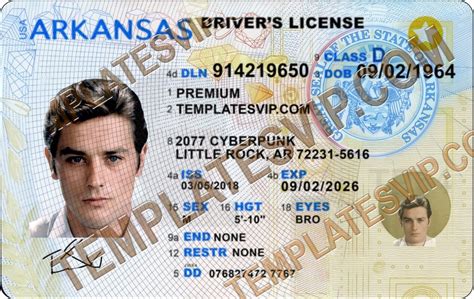 Arkansas Ar Drivers License Psd Template Download Templates Drivers Licenses Premium