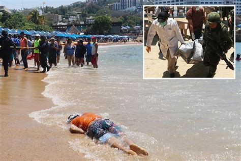 Horrified Tourists Find Body Of Man Shot Dead On Mexicos Acapulco Beach As Drug Gang Crime Wave