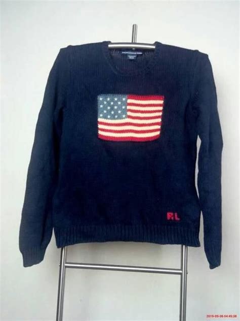 Vintage 90 An Ralph Lauren Sport Knit Sweaters Flag American Etsy Ralph Lauren Sport