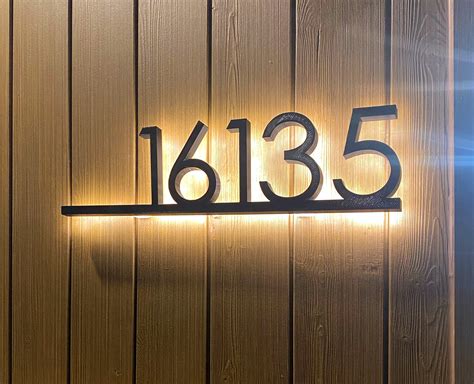 Lighted House Numbers Led Backlit Mid Century Modern Etsy Australia