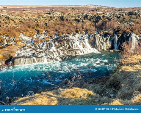 Hraunfossar Waterfall In Iceland Stock Photo Image Of Fall Nature
