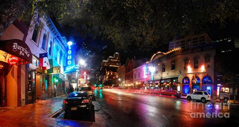 Night On 6th Street Austin Texas Photograph By Bruce Lemons Fine