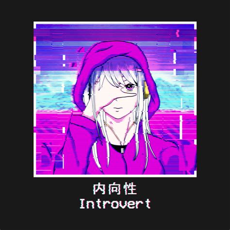 Introvert Anime Girl Japanese Vaporwave Aesthetic Glitch T