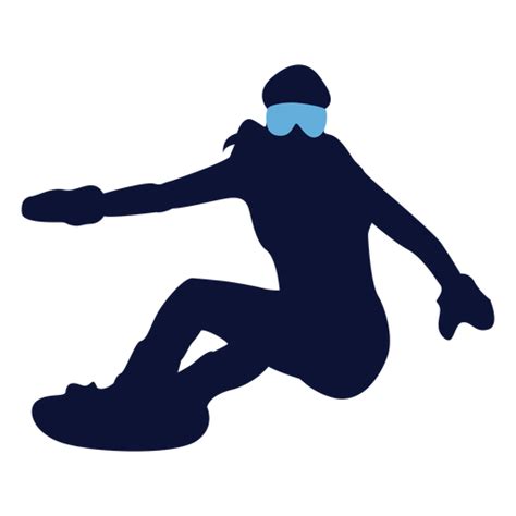 Weibliche Snowboarder-Silhouette - Transparenter PNG und SVG-Vektor