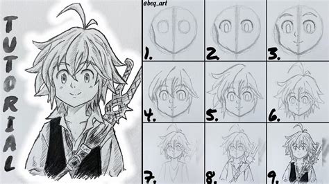 How To Draw Meliodas Seven Deadly Sins Step By Step Tutorial Youtube