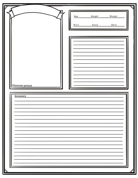 Simple Dungeons And Dragons Character Sheet DND Character Sheet 5e