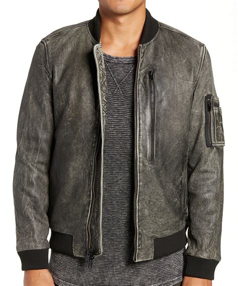 The smooth textures and durability of leather makes them an excellent alternative to a fabric sofa. Charles Grey Distressed Lambskin Leather Bomber Jacket