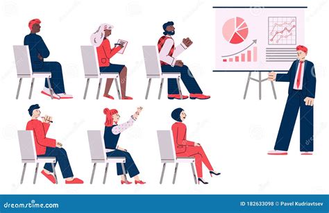 Business Coaching Or Training With People Cartoon Vector Illustration