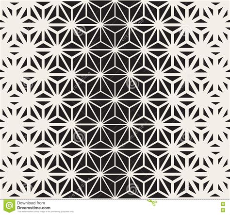 Vector Seamless Black And White Triangle Lines Grid Pattern Stock