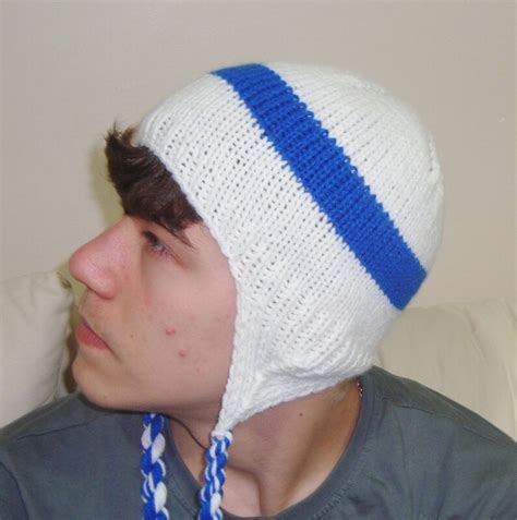 Finland Flag Beanie Hat Finnish Hat Hand Knit In Blue And White Etsy
