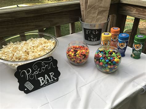 Popcorn Bar Outdoorbackyard Movie Party Popcorn Bar Backyard Movie
