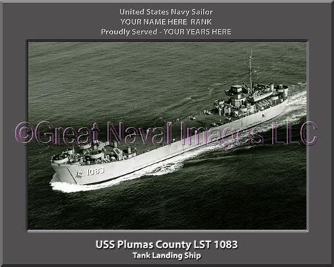 Uss Plumas County Lst 1083 Personalized Navy Ship Photo ⋆ Us Navy