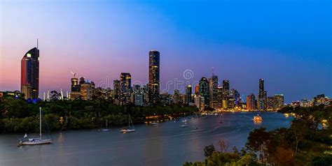 Sunset Over Brisbane City Queensland Australia Editorial Image